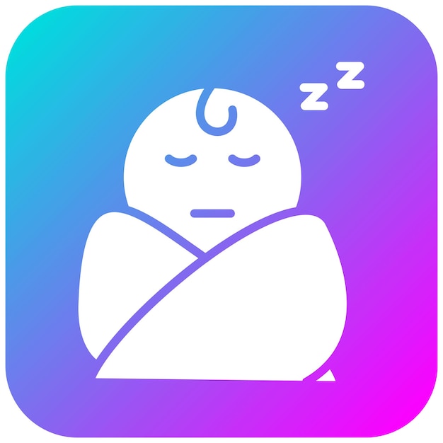 El icono vectorial del bebé durmiente se puede usar para el conjunto de iconos de la ducha del bebé