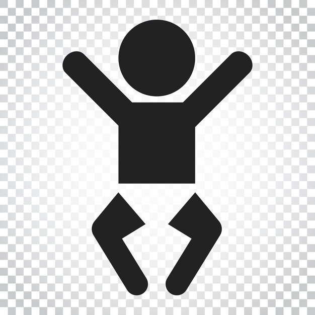 Icono vectorial de bebé Ilustración plana de niño Concepto de negocio Pictograma plano simple en fondo aislado