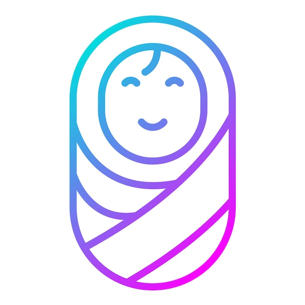 El icono vectorial del bebé se puede usar para el conjunto de iconos de adopción de niños