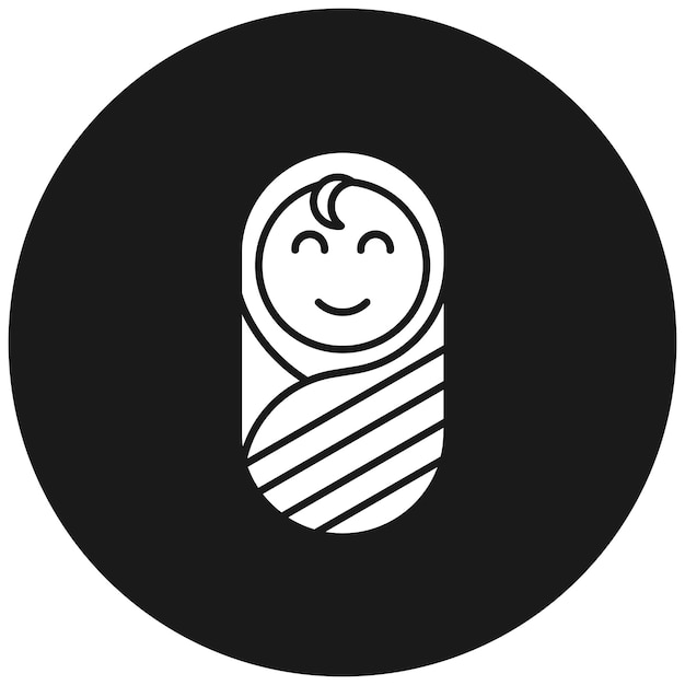 El icono vectorial de bebé recién nacido se puede usar para el conjunto de iconos de bebé