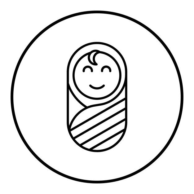 El icono vectorial de bebé recién nacido se puede usar para el conjunto de iconos de bebé