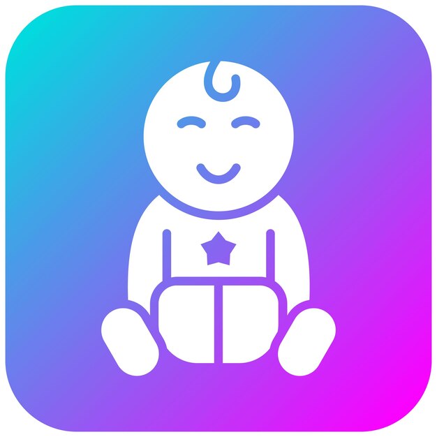 El icono vectorial del bebé sonriente se puede usar para el conjunto de iconos de la ducha de bebé
