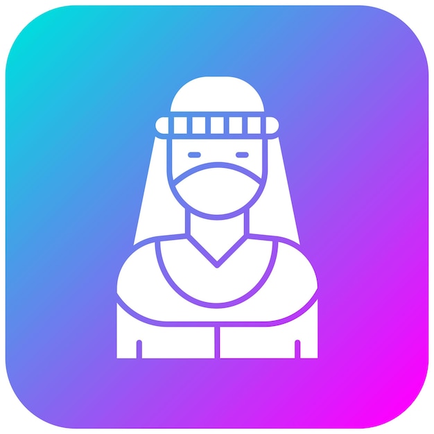 El icono vectorial beduino femenino se puede usar para el conjunto de iconos del desierto