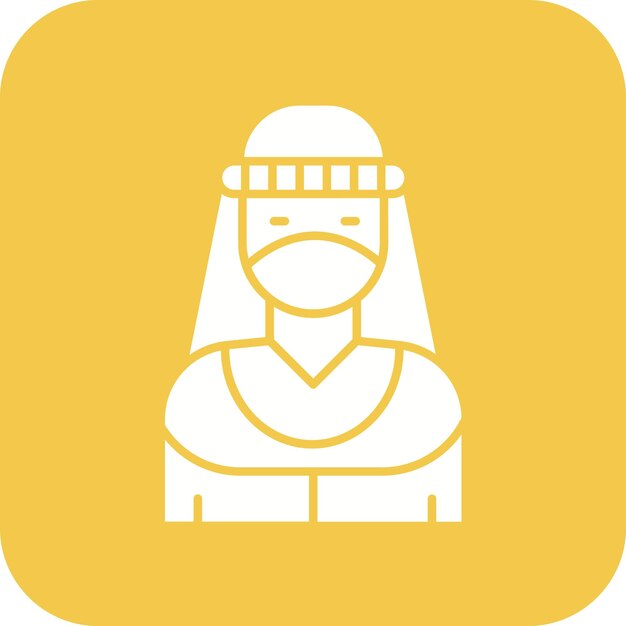 El icono vectorial beduino femenino se puede usar para el conjunto de iconos del desierto