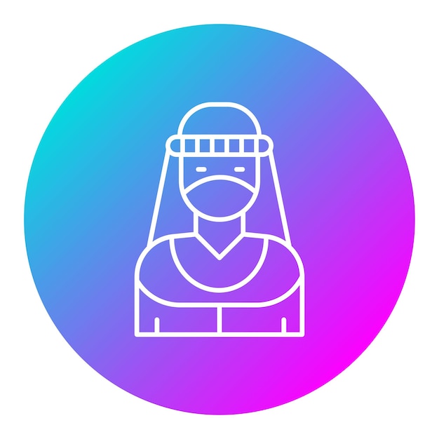 El icono vectorial beduino femenino se puede usar para el conjunto de iconos del desierto