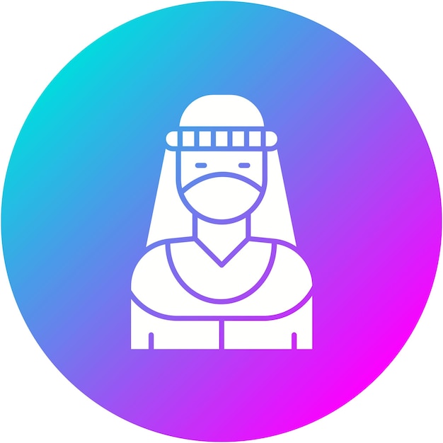 El icono vectorial beduino femenino se puede usar para el conjunto de iconos del desierto