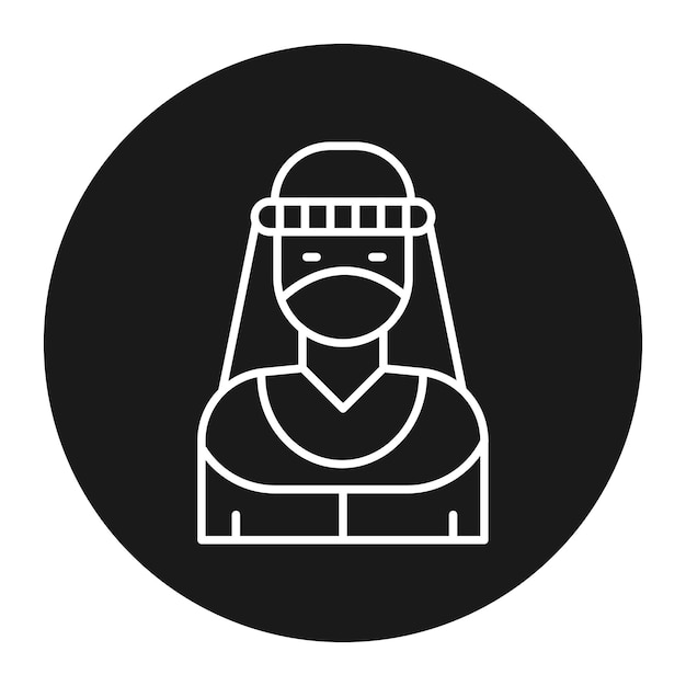 El icono vectorial beduino femenino se puede usar para el conjunto de iconos del desierto