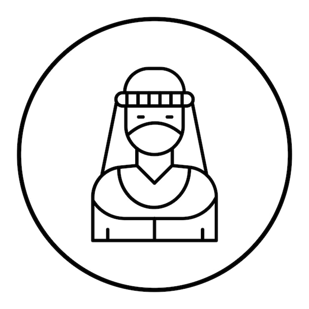 El icono vectorial beduino femenino se puede usar para el conjunto de iconos del desierto