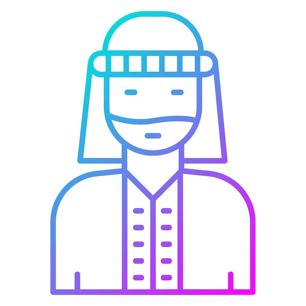 Icono vectorial beduino macho Se puede usar para el conjunto de iconos del desierto