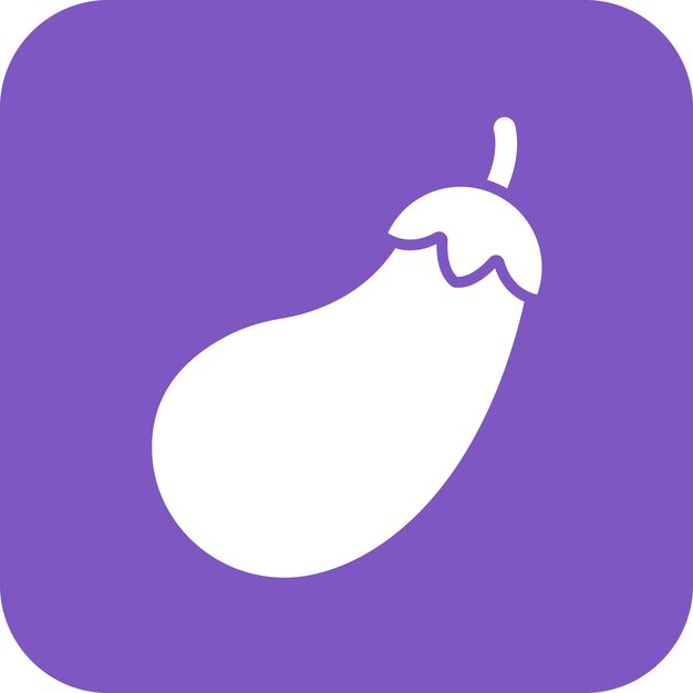 El icono vectorial de la berenjena se puede usar para el conjunto de iconos de otoño