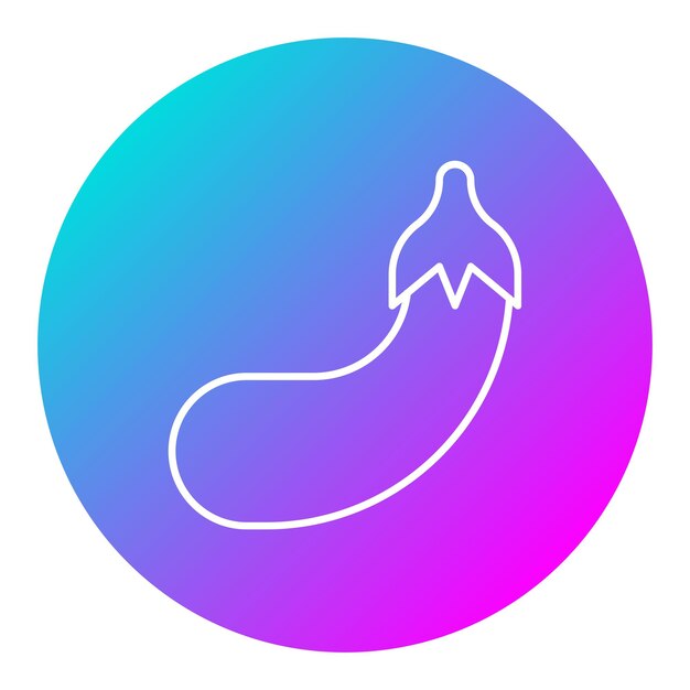 El icono vectorial de la berenjena se puede utilizar para el conjunto de iconos de frutas y verduras