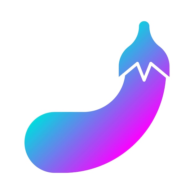 El icono vectorial de la berenjena se puede utilizar para el conjunto de iconos de frutas y verduras