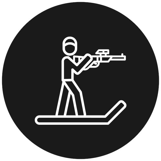 Icono vectorial de biatlón Se puede usar para el conjunto de iconos de los Juegos Olímpicos