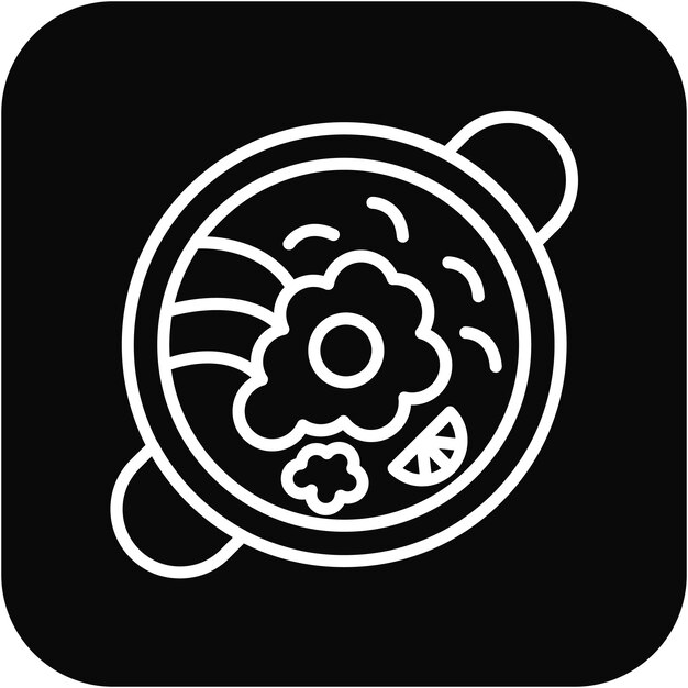 El icono vectorial de Bibimbap se puede usar para el conjunto de iconos de World Cuisine