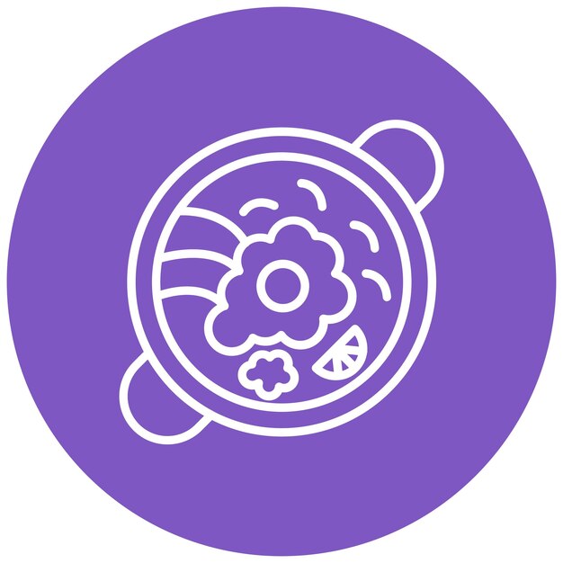 El icono vectorial de Bibimbap se puede usar para el conjunto de iconos de World Cuisine