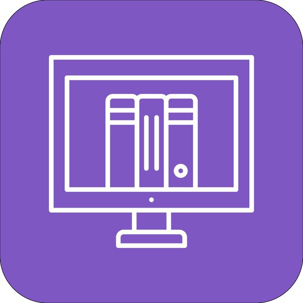 El icono vectorial de la biblioteca en línea se puede utilizar para el conjunto de iconos de la biblioteca