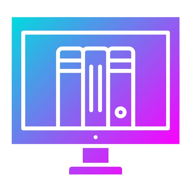 El icono vectorial de la biblioteca en línea se puede utilizar para el conjunto de iconos de la biblioteca