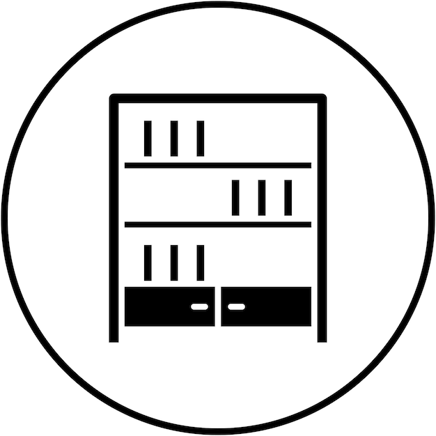 El icono vectorial de la biblioteca se puede utilizar para el conjunto de iconos de la biblioteca