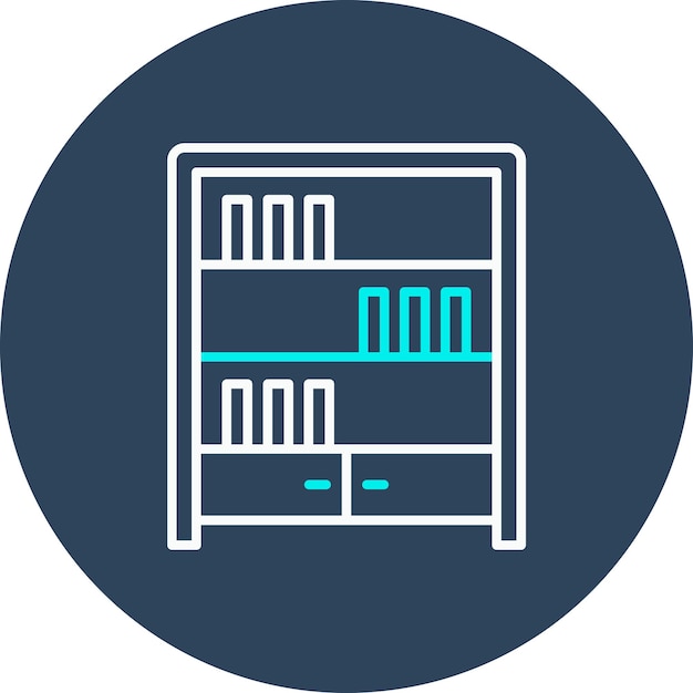 El icono vectorial de la biblioteca se puede utilizar para el conjunto de iconos de la biblioteca