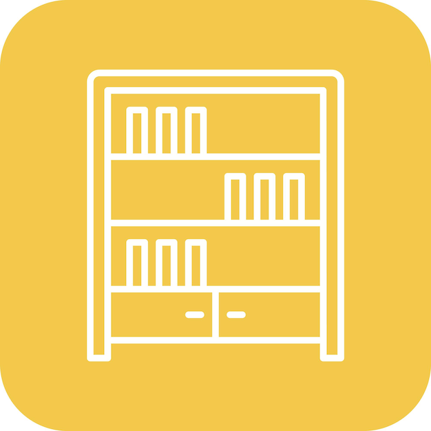 El icono vectorial de la biblioteca se puede utilizar para el conjunto de iconos de la biblioteca