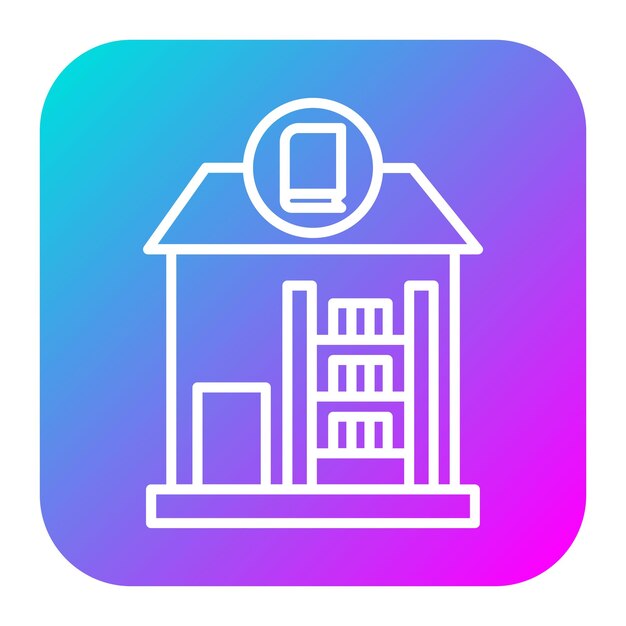 El icono vectorial de la biblioteca se puede utilizar para el conjunto de iconos de literatura