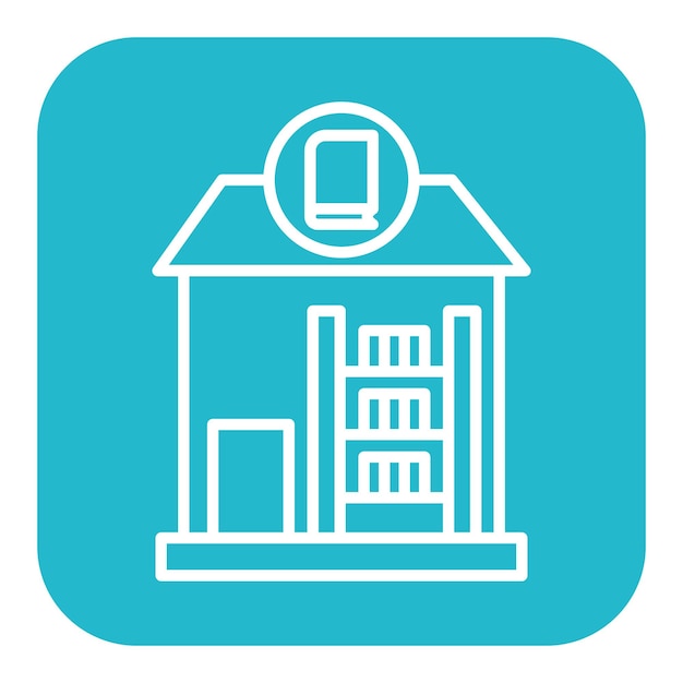 El icono vectorial de la biblioteca se puede utilizar para el conjunto de iconos de literatura