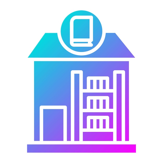 El icono vectorial de la biblioteca se puede utilizar para el conjunto de iconos de literatura
