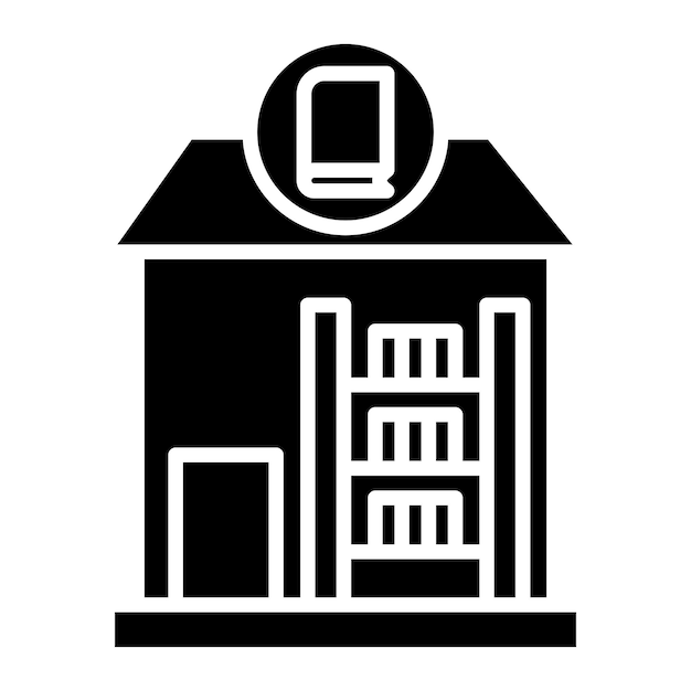 Vector el icono vectorial de la biblioteca se puede utilizar para el conjunto de iconos de literatura