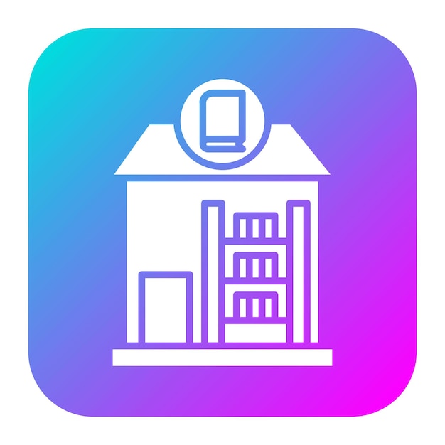 El icono vectorial de la biblioteca se puede utilizar para el conjunto de iconos de literatura