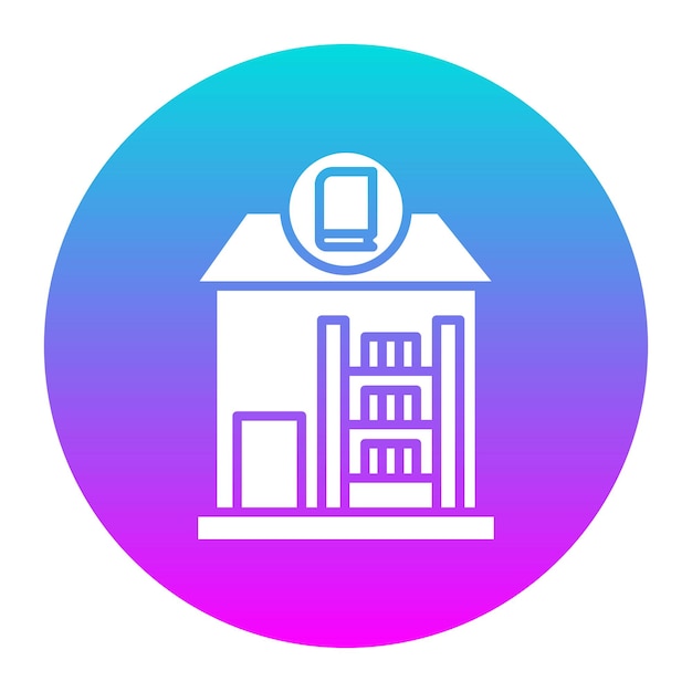 El icono vectorial de la biblioteca se puede utilizar para el conjunto de iconos de literatura