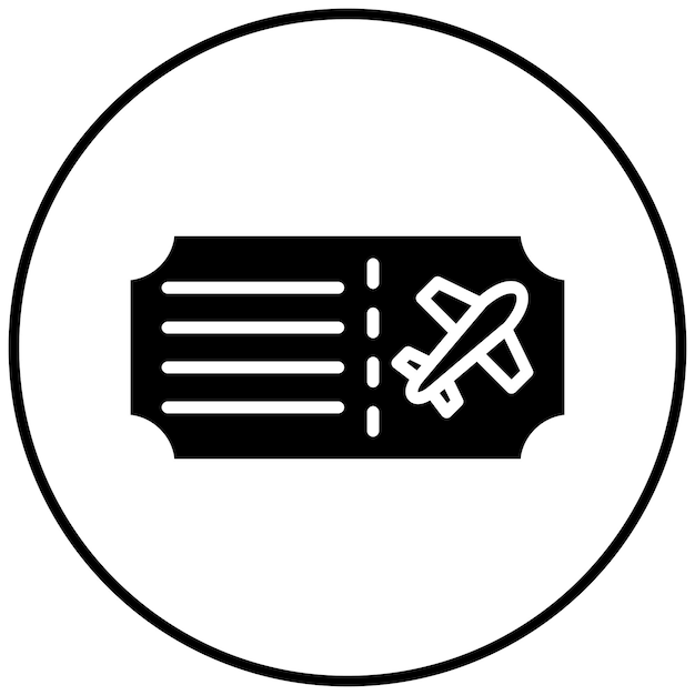 El icono vectorial del billete de la aerolínea se puede usar para el conjunto de iconos de la peregrinación del Hajj