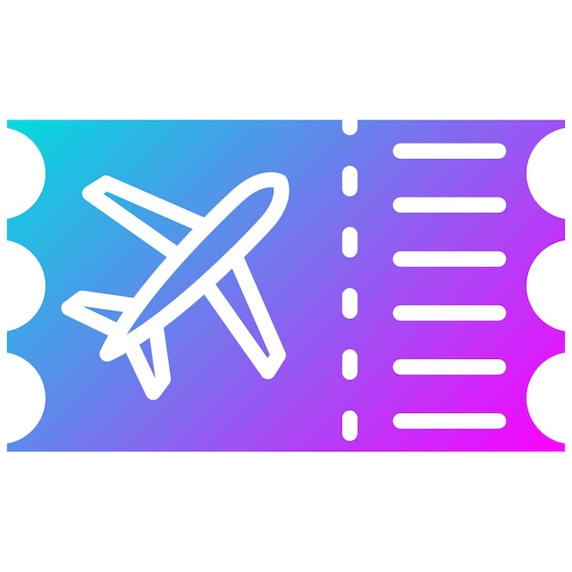 El icono vectorial del billete de avión se puede utilizar para el conjunto de iconos de lujo