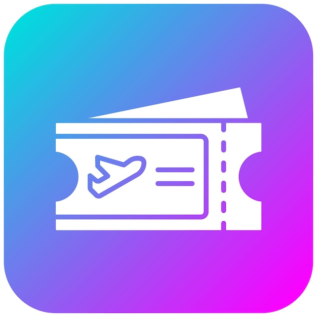 El icono vectorial del billete de vuelo se puede utilizar para el conjunto de iconos de inmigración