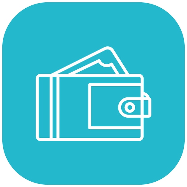 El icono vectorial de la billetera se puede usar para el conjunto de iconos de comercio electrónico de moda