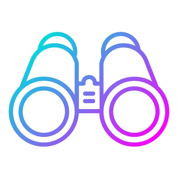 El icono vectorial binocular se puede usar para el conjunto de iconos de tiro con arco