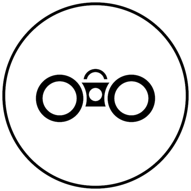 El icono vectorial de los binoculares se puede usar para el conjunto de iconos de diversión al aire libre