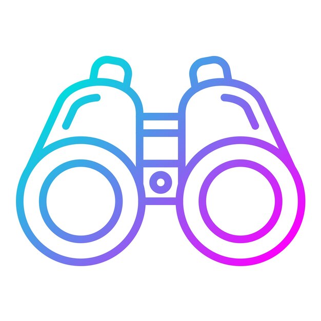 El icono vectorial de los binoculares se puede utilizar para el conjunto de iconos de disparo