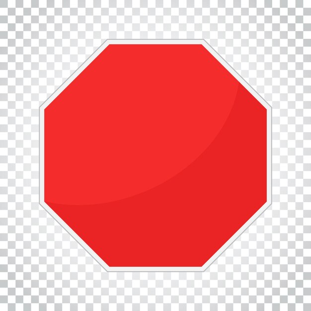 Icono vectorial en blanco de señal de parada roja Ilustración vectorial de símbolo de peligro vacío Pictograma de concepto de negocio simple en fondo aislado