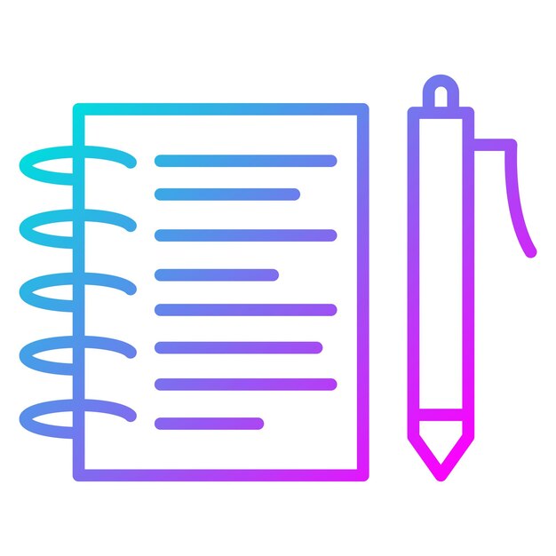 El icono vectorial del bloc de notas se puede utilizar para el conjunto de iconos de investigación de delitos