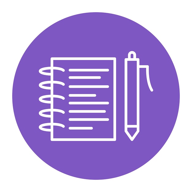 El icono vectorial del bloc de notas se puede utilizar para el conjunto de iconos de investigación de delitos