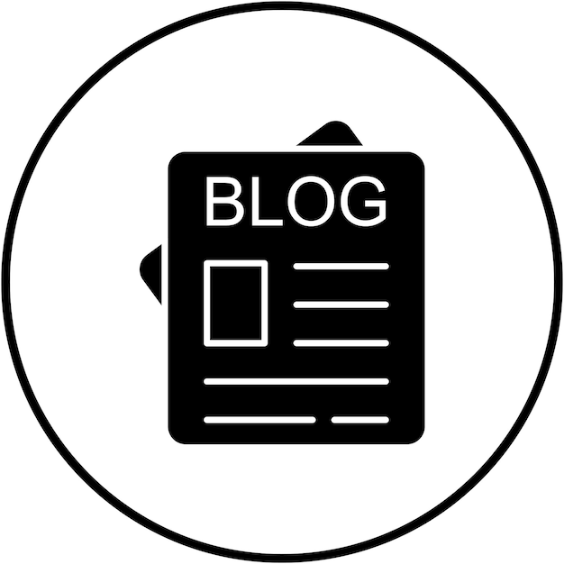 El icono vectorial del blog se puede usar para el conjunto de iconos de noticias y medios