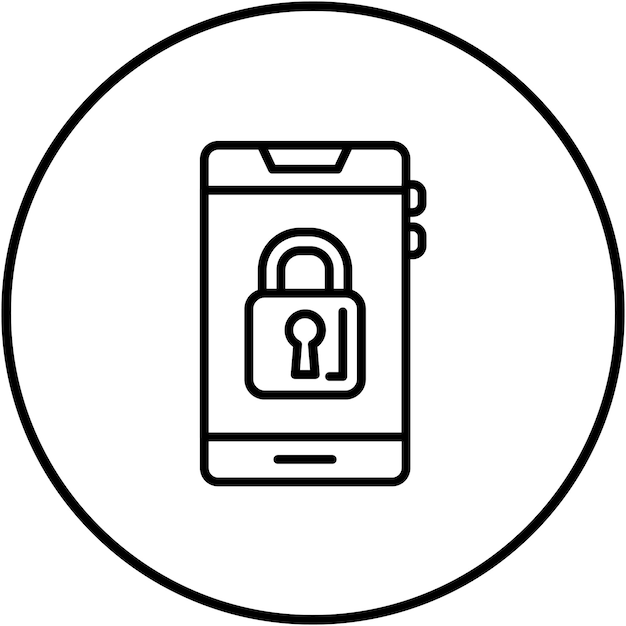 El icono vectorial de bloqueo de pantalla del retrato se puede utilizar para el conjunto de iconos de la interfaz de usuario móvil