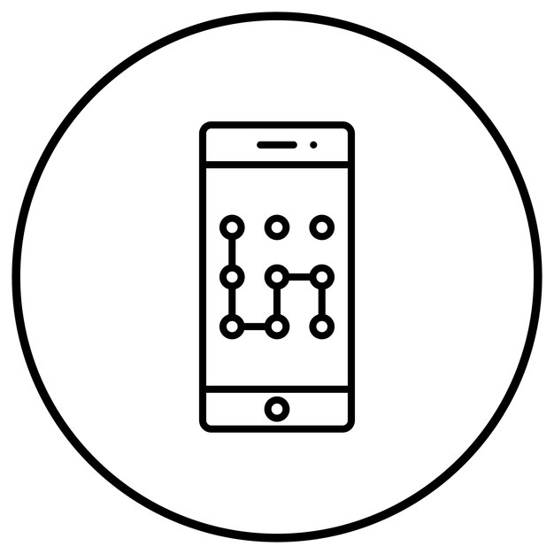 El icono vectorial de bloqueo de patrón móvil se puede utilizar para el conjunto de iconos de protección y seguridad