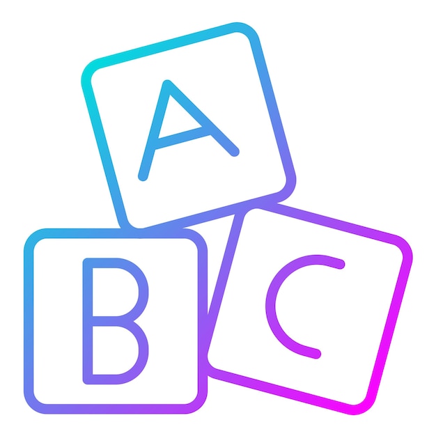 El icono vectorial de bloques ABC se puede utilizar para el conjunto de iconos del jardín de infantes