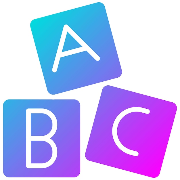 El icono vectorial de bloques ABC se puede utilizar para el conjunto de iconos del jardín de infantes