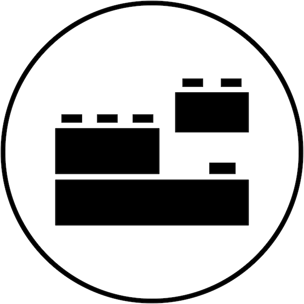 El icono vectorial de bloques se puede utilizar para el conjunto de iconos del jardín de infantes