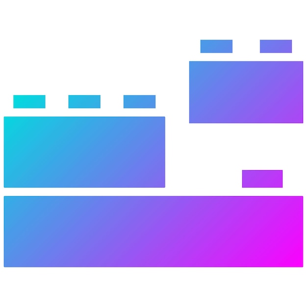 El icono vectorial de bloques se puede utilizar para el conjunto de iconos del jardín de infantes
