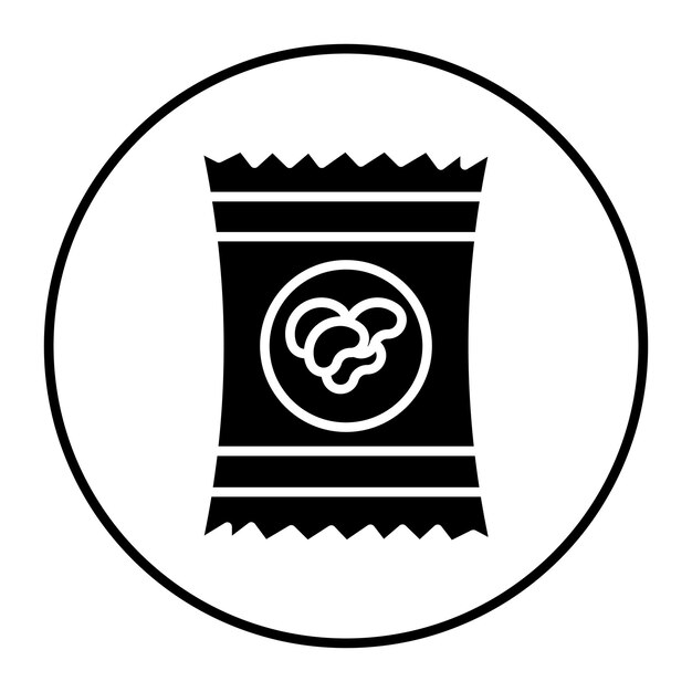 El icono vectorial de bocadillos se puede usar para el conjunto de iconos del supermercado