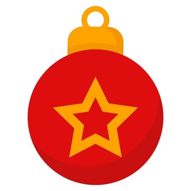 Icono vectorial de bola de Navidad aislado en fondo blanco