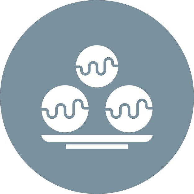 El icono vectorial de las bolas de chocolate se puede usar para el conjunto de iconos de dulces y caramelos
